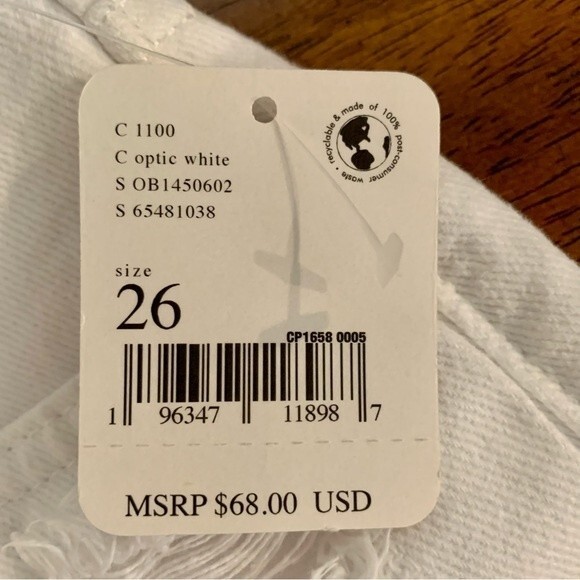 NWT We The Free Free People Maggie Mid Rise White Distressed Shorts 26 - Picture 10 of 10